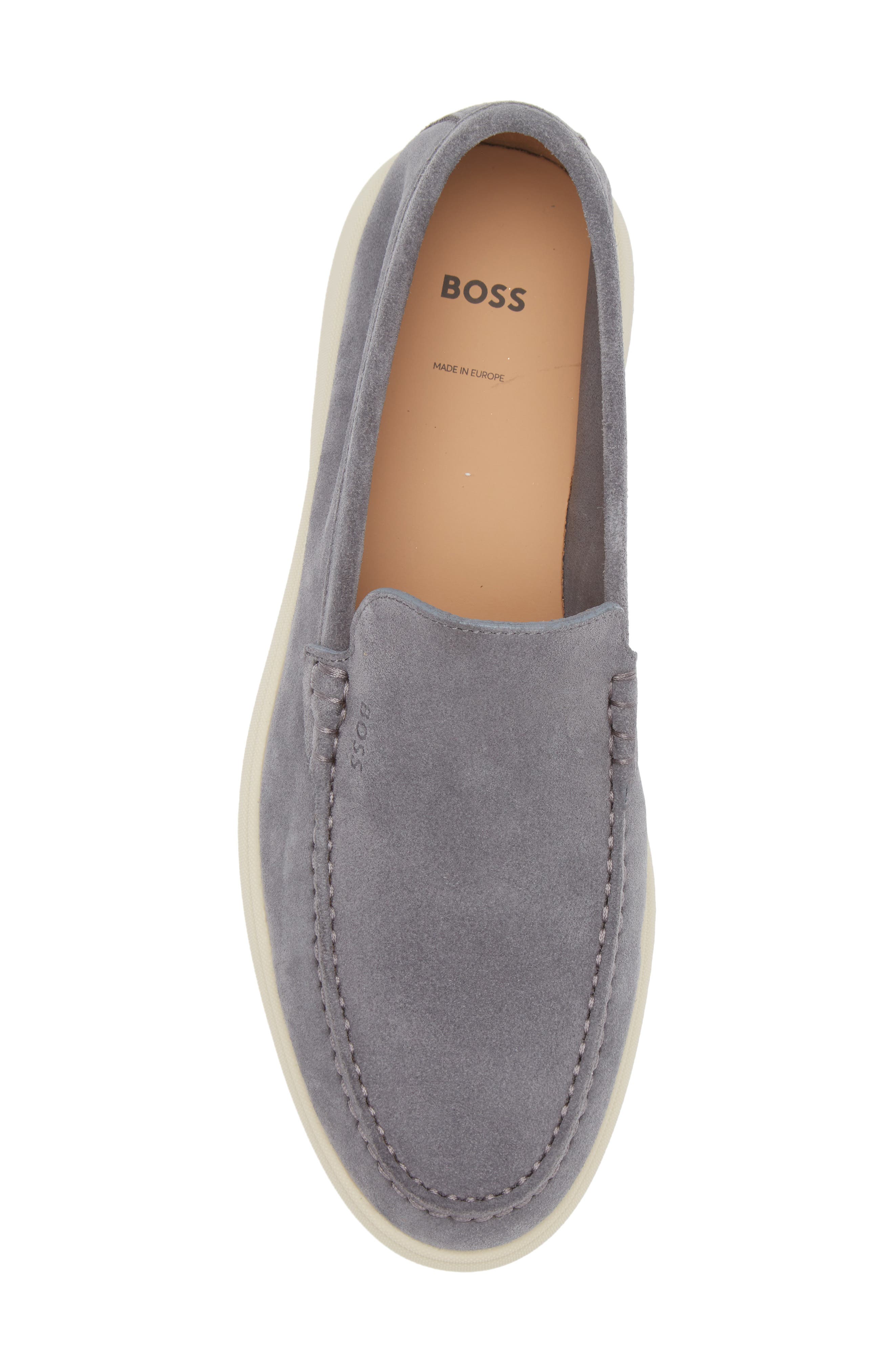 BOSS Sienne Moc Toe Loafer, Alternate, color, Grey