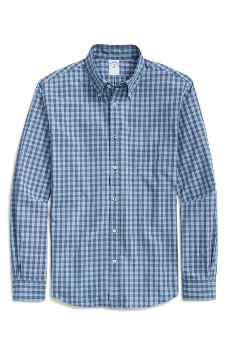 Brooks Brothers Check Cotton Button-Down Shirt, Main, color, 