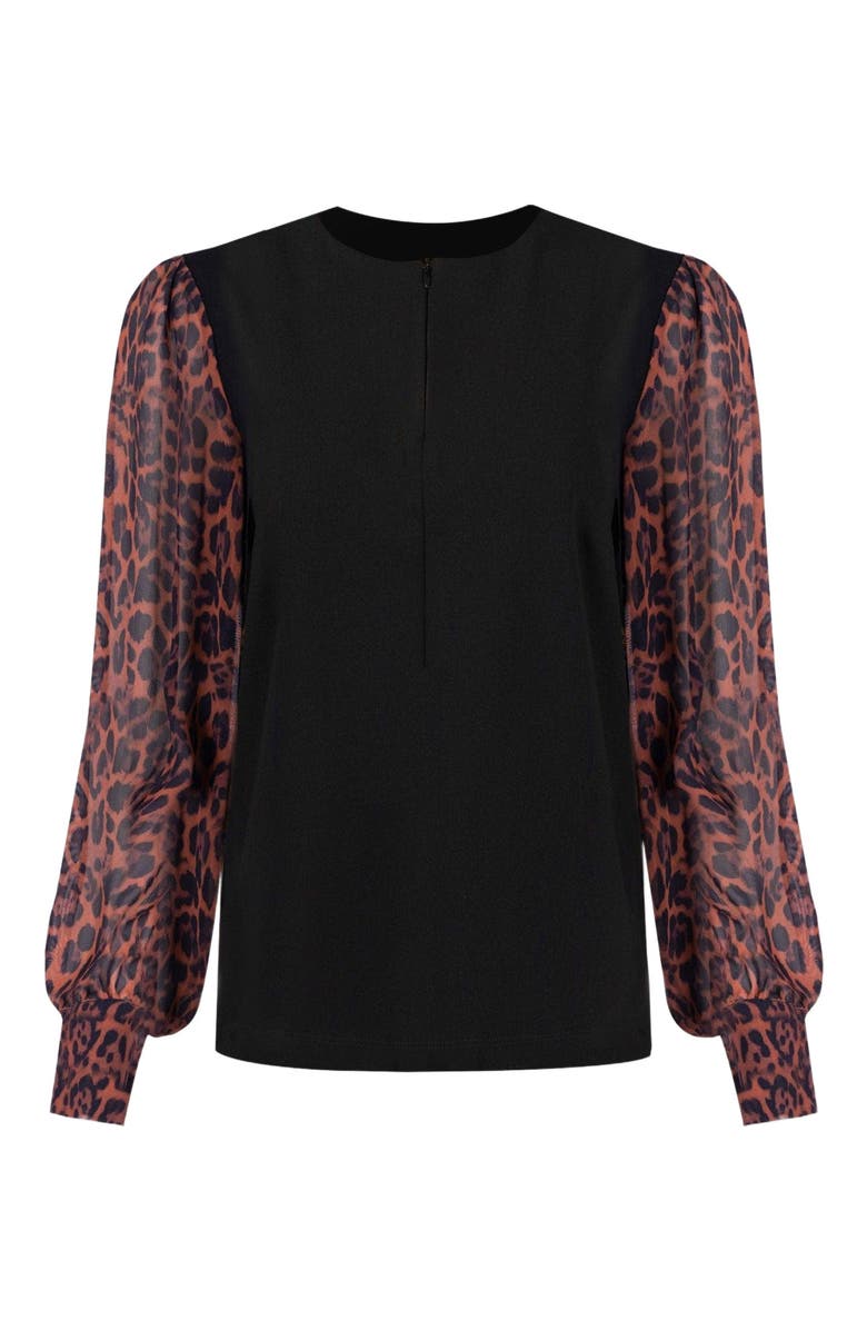 Saint + Sofia Esme Zip Up Top, Alternate, color, Leopard