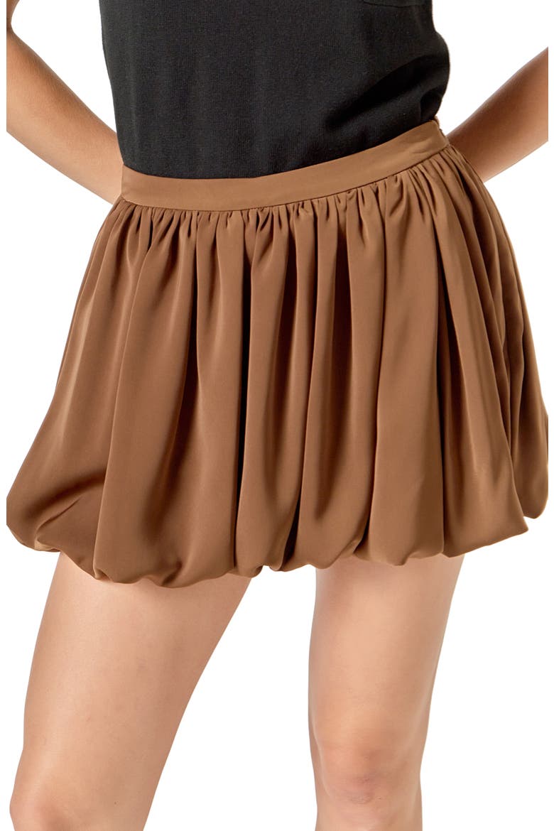 Balloon Miniskirt, Alternate, color, BROWN