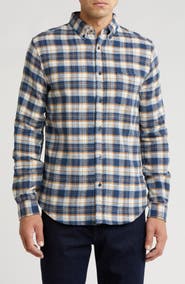 Ben Sherman Herringbone Plaid Flannel Button-Up Shirt