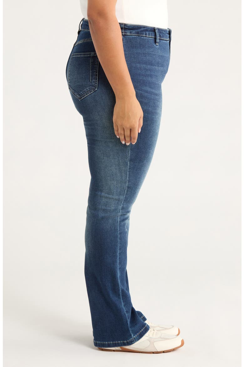 Estelle Everyday High Waist Flare Jeans, Alternate, color, DARK MIDWASH
