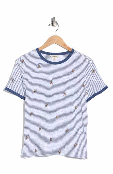 Lucky Brand Dog Embroidered Cotton T-Shirt