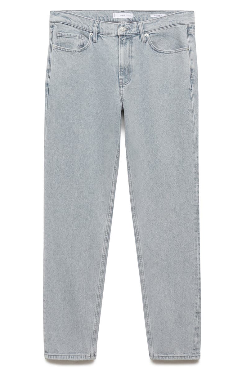 MANGO Volt Regular Fit Straight Leg Jeans, Main, color, Light Blue