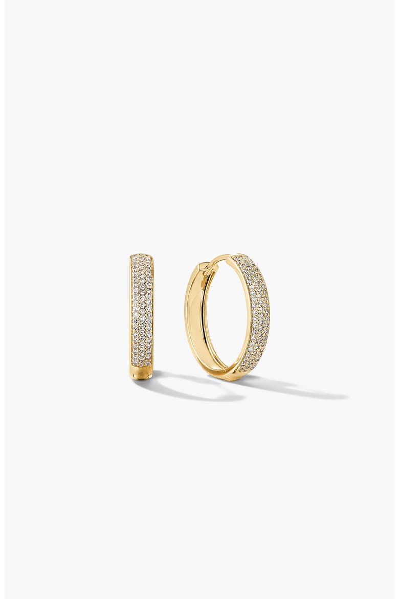 Bold Pavé Diamond Medium Hoops, Main, color, Yellow Gold