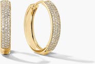 MEJURI Bold Pavé Diamond Medium Hoops