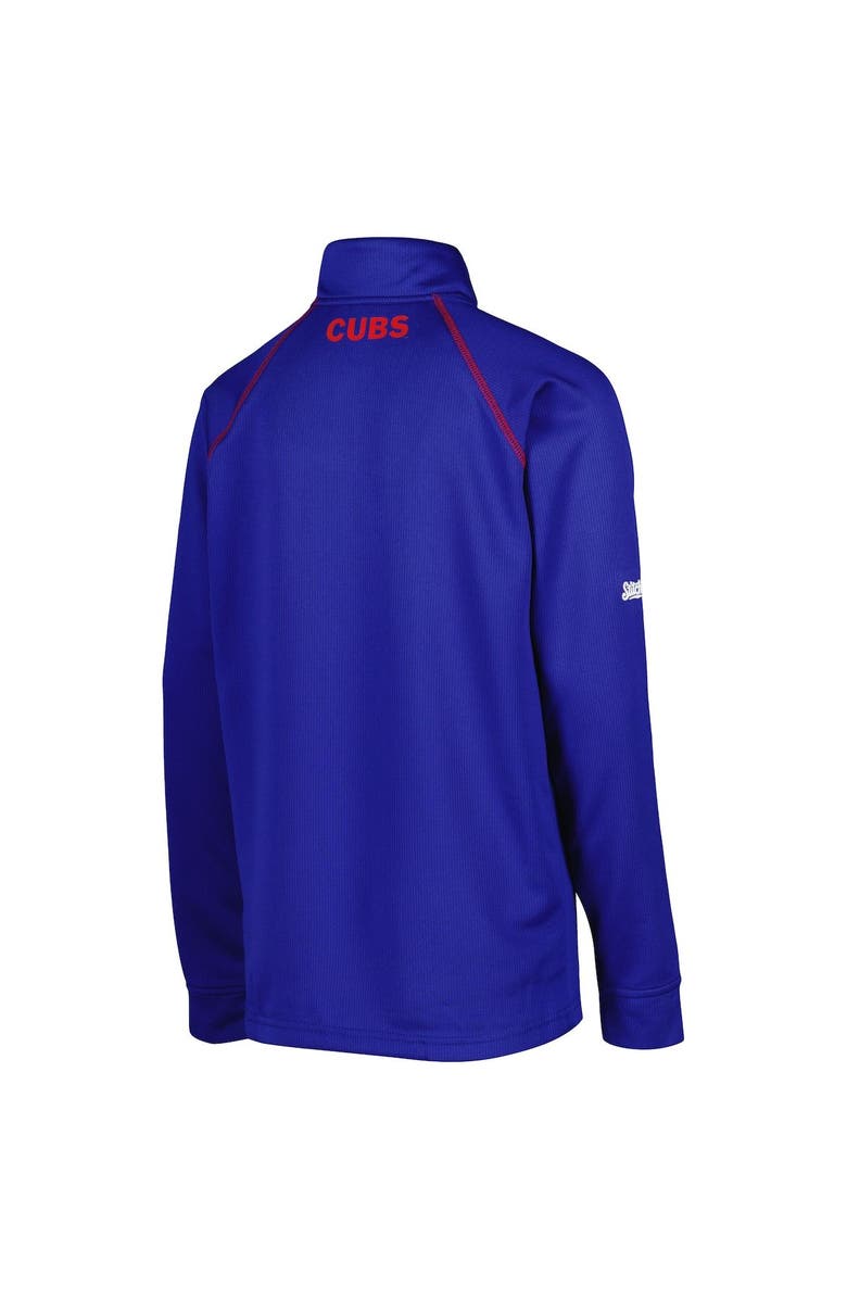 STITCHES Youth Stitches Royal Chicago Cubs Team Raglan Quarter-Zip Jacket, Alternate, color,