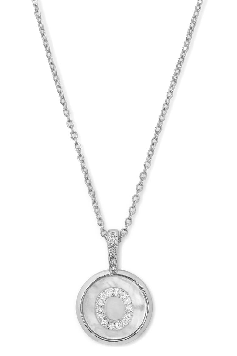 Baby Love Letters Initial Pendant Necklace, Main, color, SILVER O
