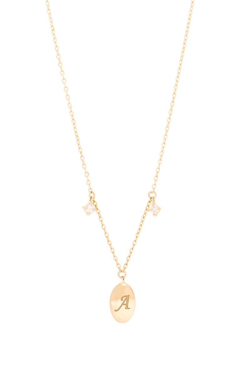 STONE AND STRAND Double Diamond Initial Pendant Necklace, Alternate, color,