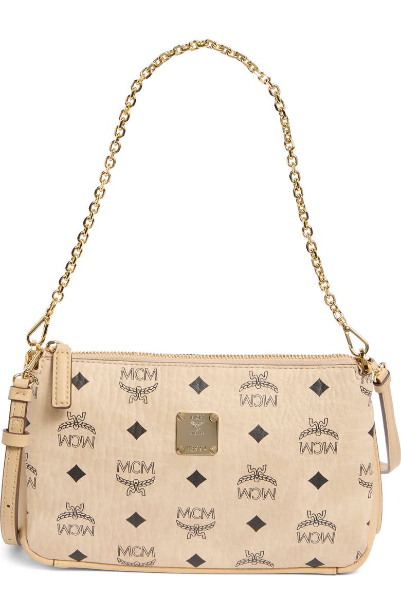 MCM Aren Shoulder Bag, Main, color, Beige