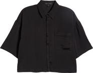 Barefoot Dreams® Dream Washed Satin Button-Up Pajama Shirt