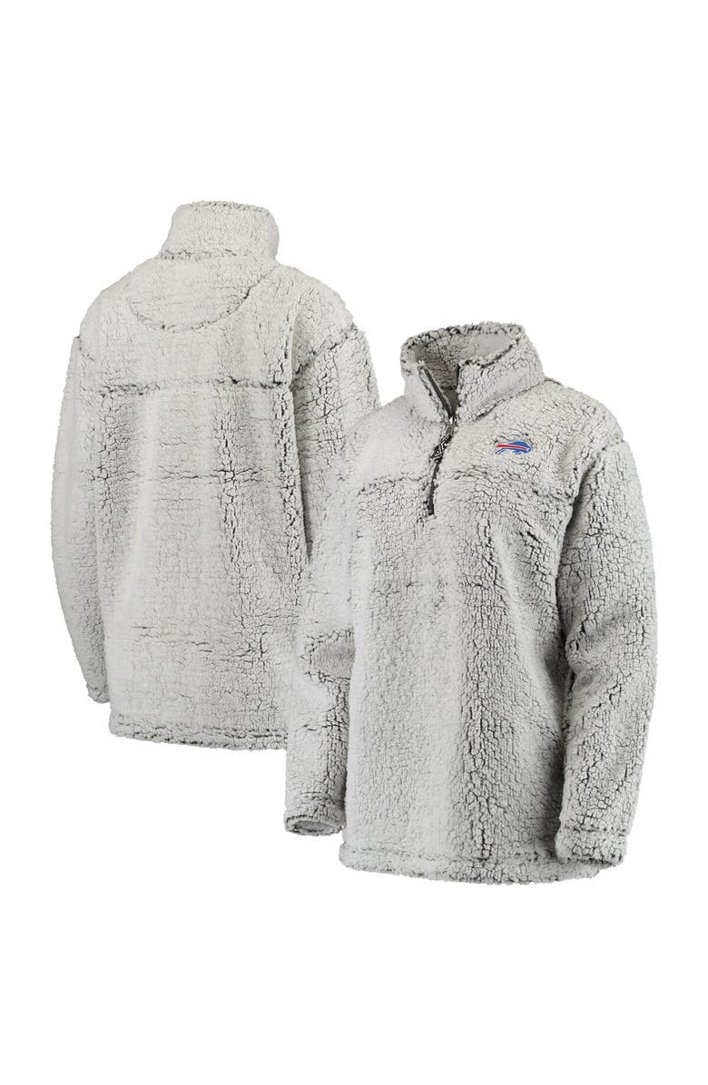 G-III 4HER BY CARL BANKS Women's Gray Buffalo Bills Sherpa Quarter-Zip Pullover Jacket, Main, color, 