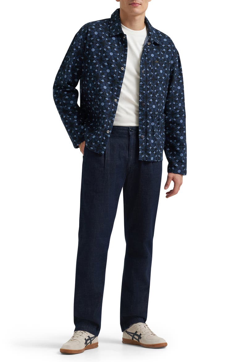 Relaxed Pleated Straight Leg Jeans, Alternate, color, RINSE