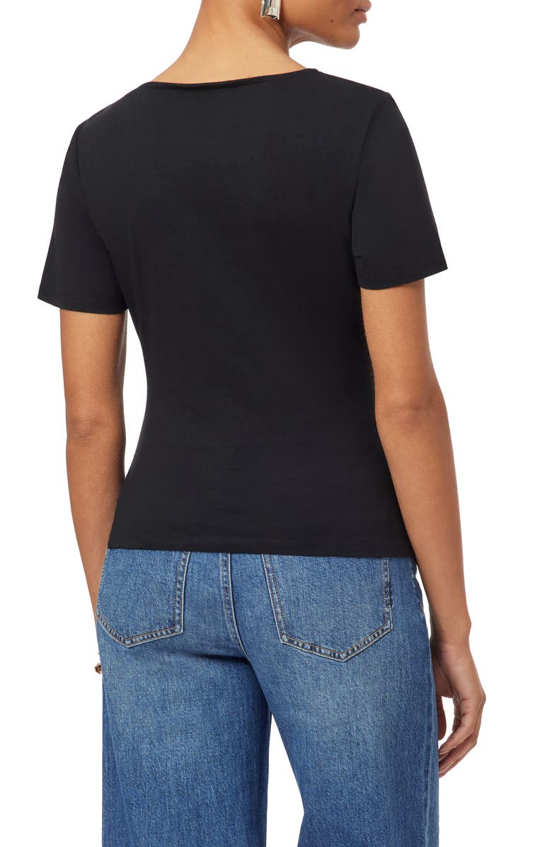 Scotch & Soda Gathered Asymmetric Tee, Alternate, color, Black Night