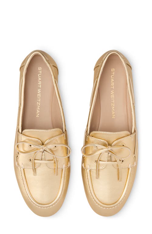 Stuart Weitzman Tinsley Moc Toe Loafer In Gold