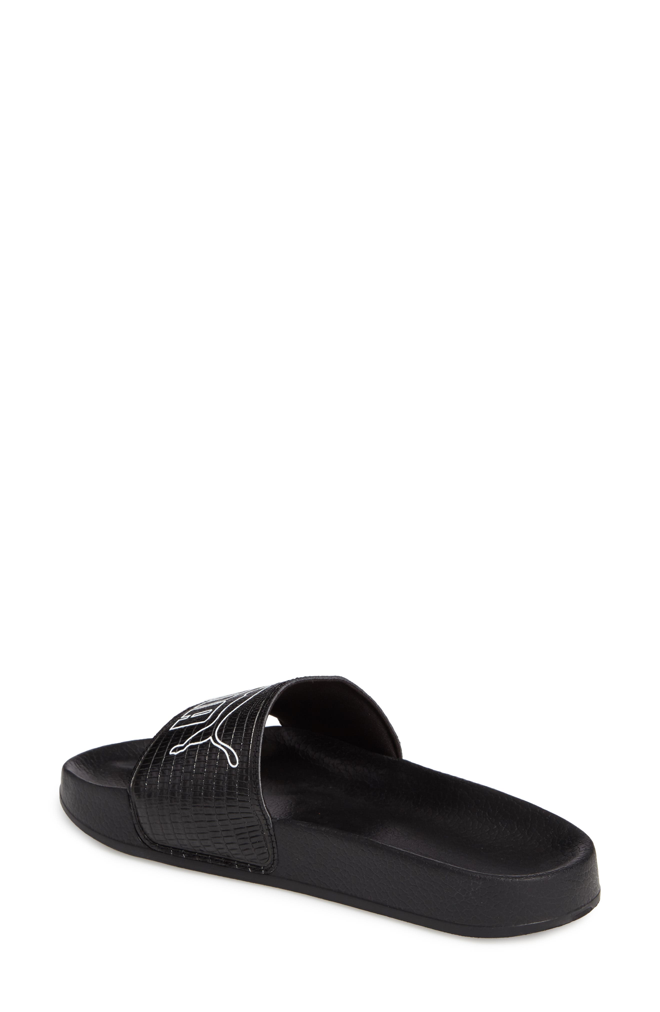 Leadcat Logo Slide Sandal, Alternate, color, BLACK/ WHITE