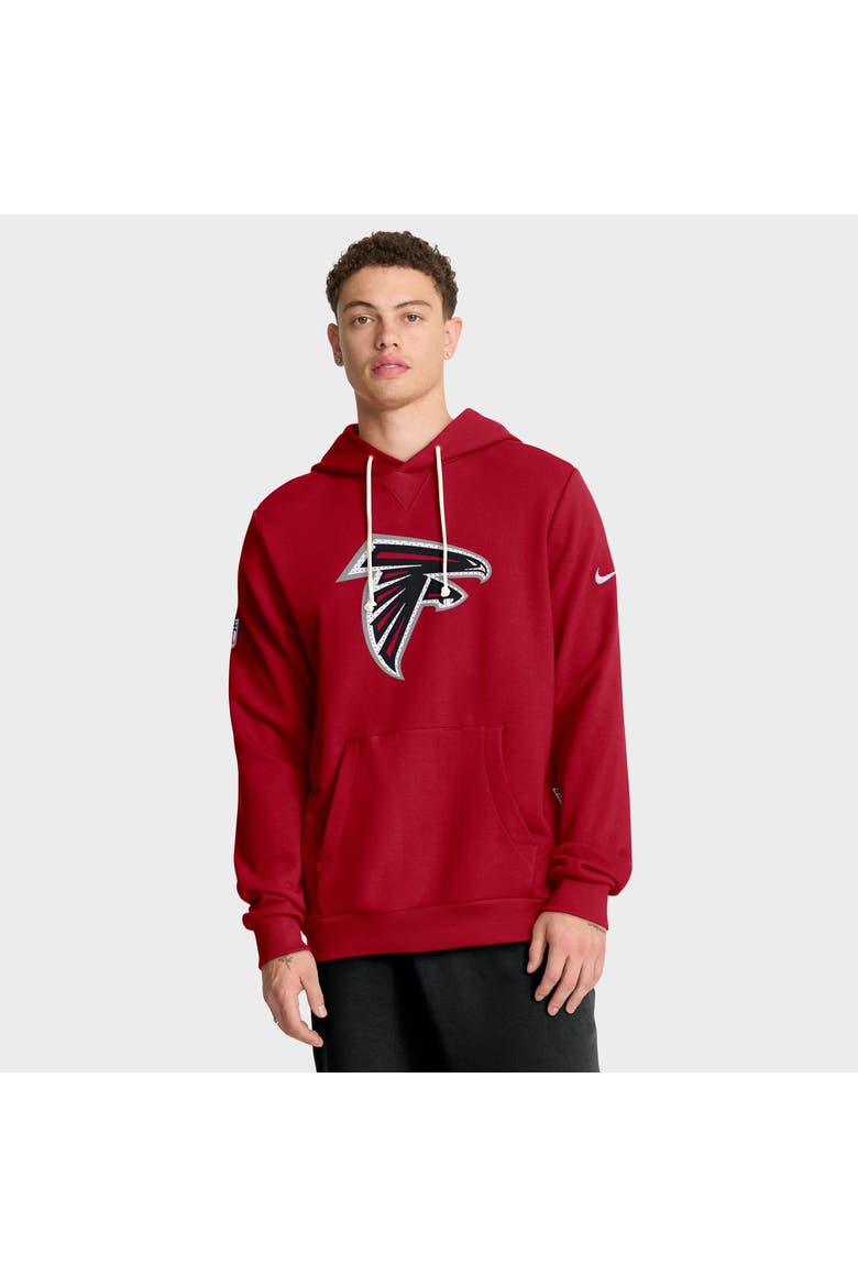 Men's Nike Red Atlanta Falcons Sideline Standard Issue Initial Home Dri-FIT Hoodie, Main, color, Red
