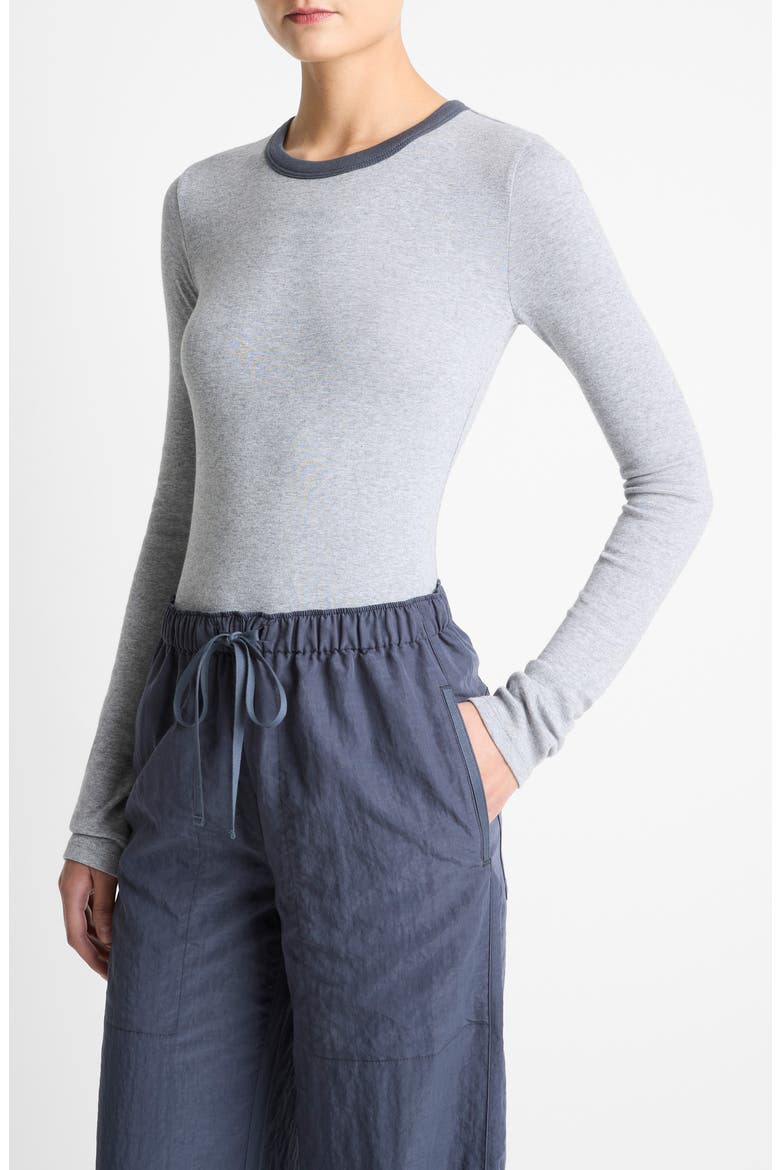 Heather Tipped Long Sleeve T-Shirt, Alternate, color, HEATHER THISTLE COMBO