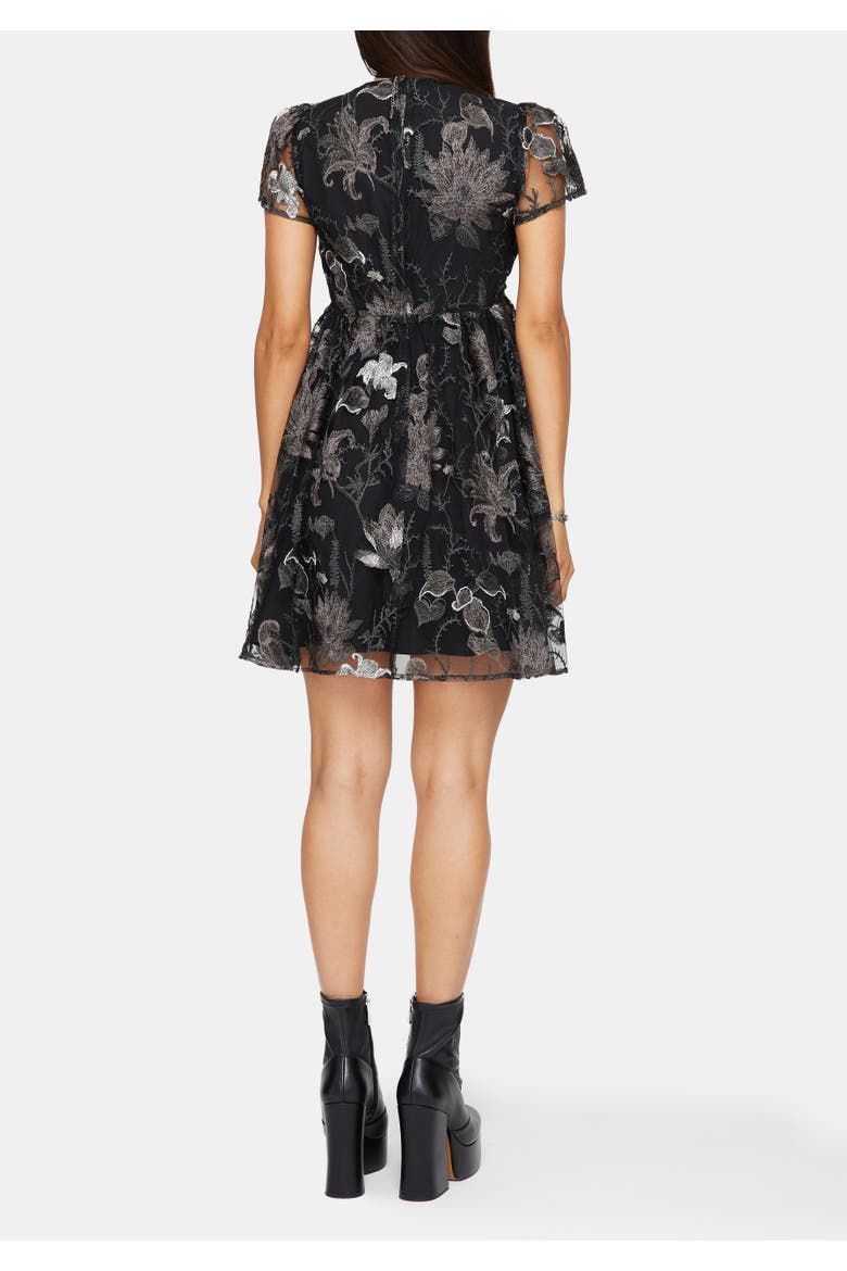 Estrid Embroidered Mini Dress, Alternate, color, Black
