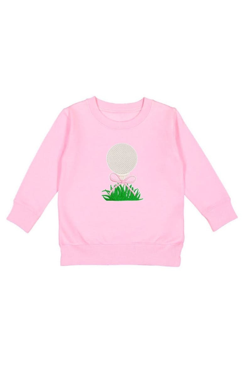 Golf Tee Bow Patch Sweatshirt, Main, color, Pink