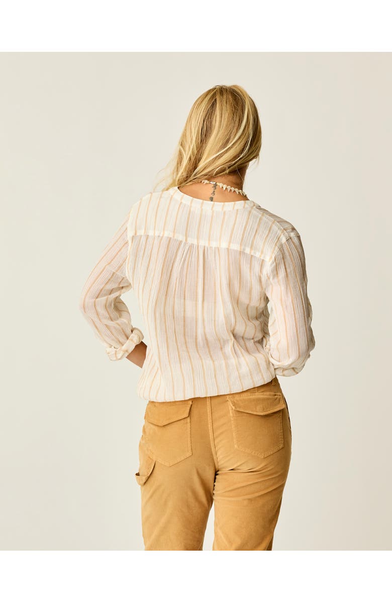 Carve Designs Dylan Gauze Shirt, Alternate, color, Camel Stripe