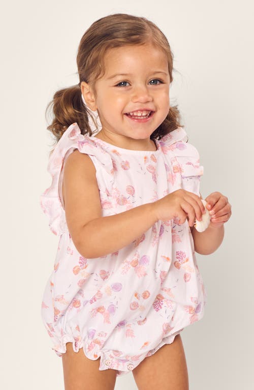Petite Plume Shell Print Bubble Romper In White