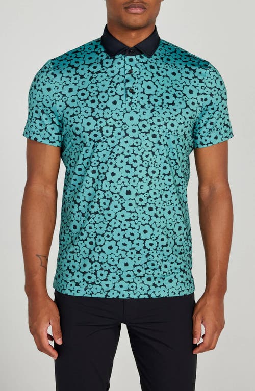 Redvanly Sayles Floral Performance Golf Polo In Rainforest