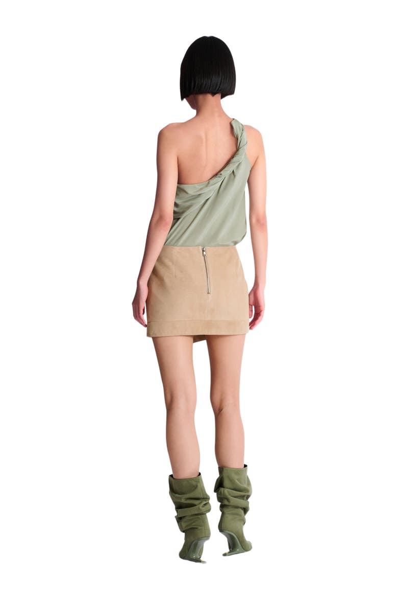 Suede wrap skirt, Alternate, color, beige