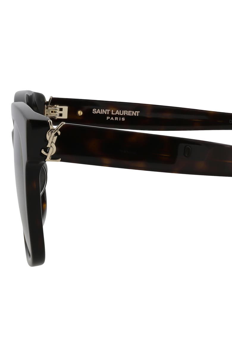 Saint Laurent 54mm Best Square Sunglasses, Alternate, color, Havana Havana Grey
