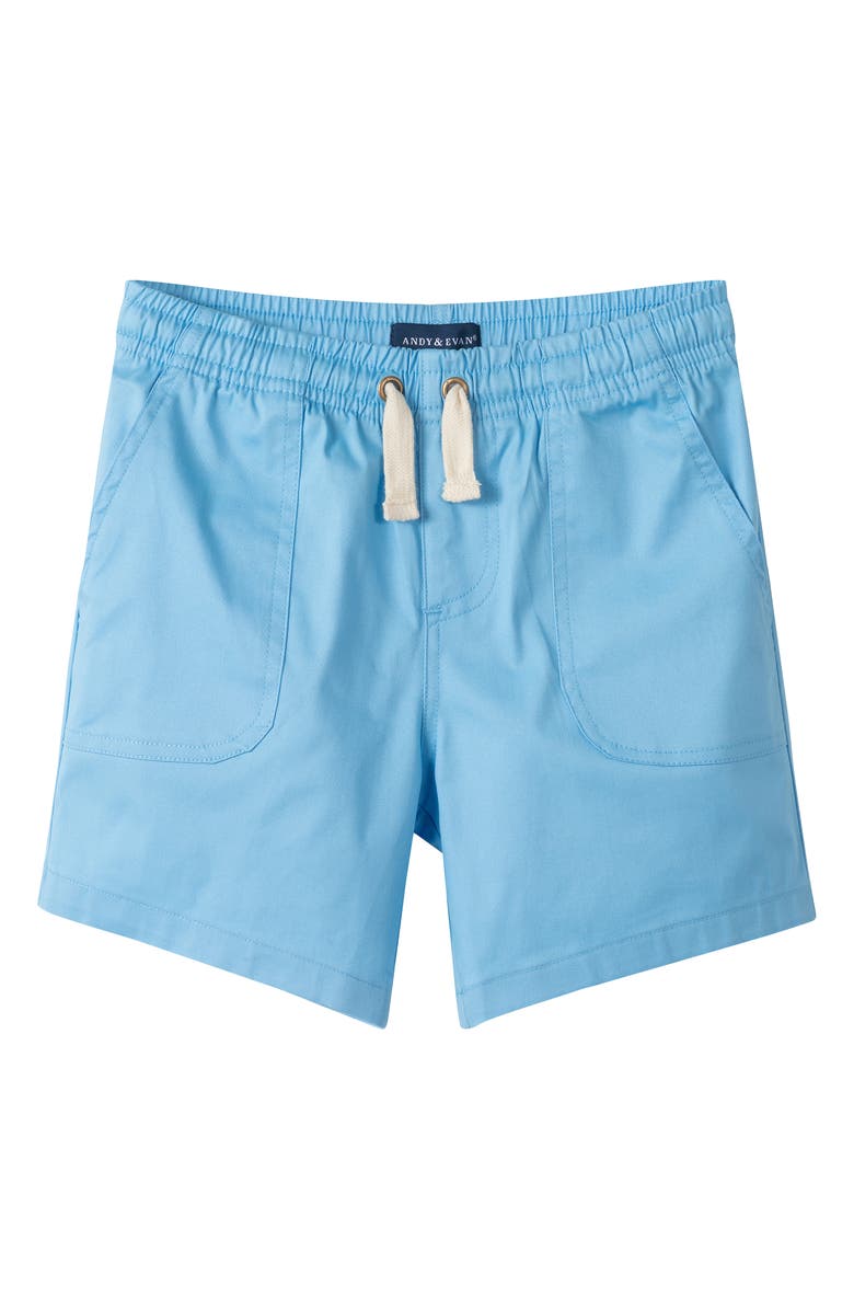 Andy & Evan Kids' Stretch Cotton Twill Shorts, Main, color, Blue Twill