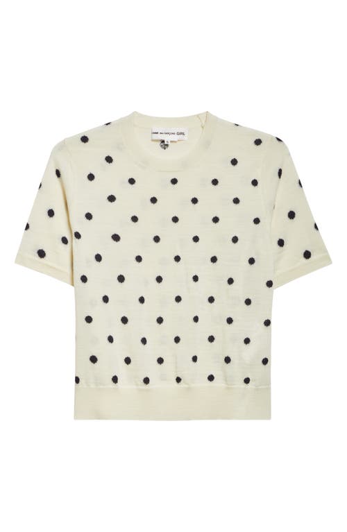 Comme Des Garcons Girl Comme Des Garçons Girl Polka Dot Intarsia Wool Sweater In Black
