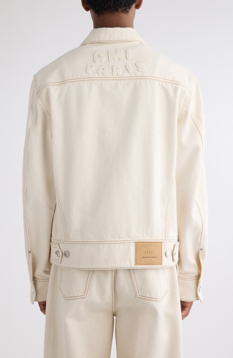 AMI PARIS Logo Embellished Trucker Jacket, Alternate, color,