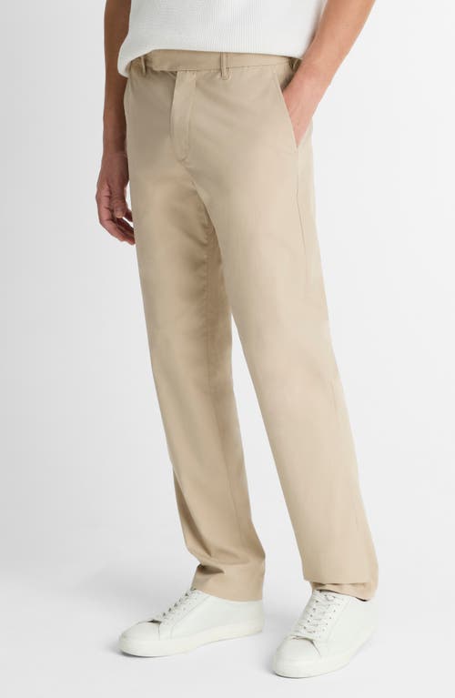 Vince Flat Front Stretch Cotton Chinos In Cahuenga Khaki