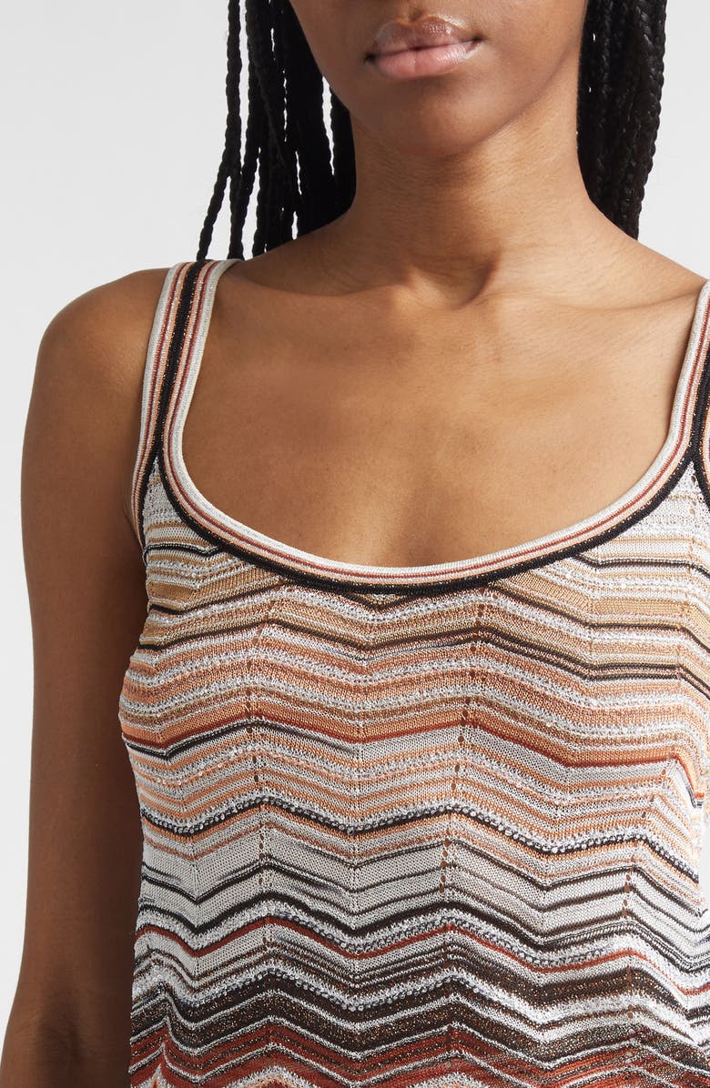 Missoni Zigzag Lamé Tank, Alternate, color, Red And Beige Tones