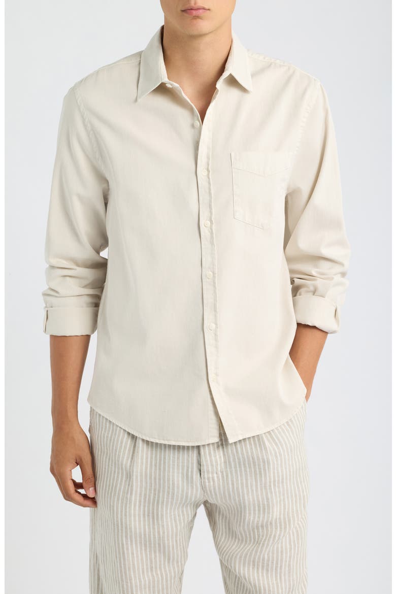 Organic Cotton Twill Long Sleeve Shirt, Main, color, CREAM