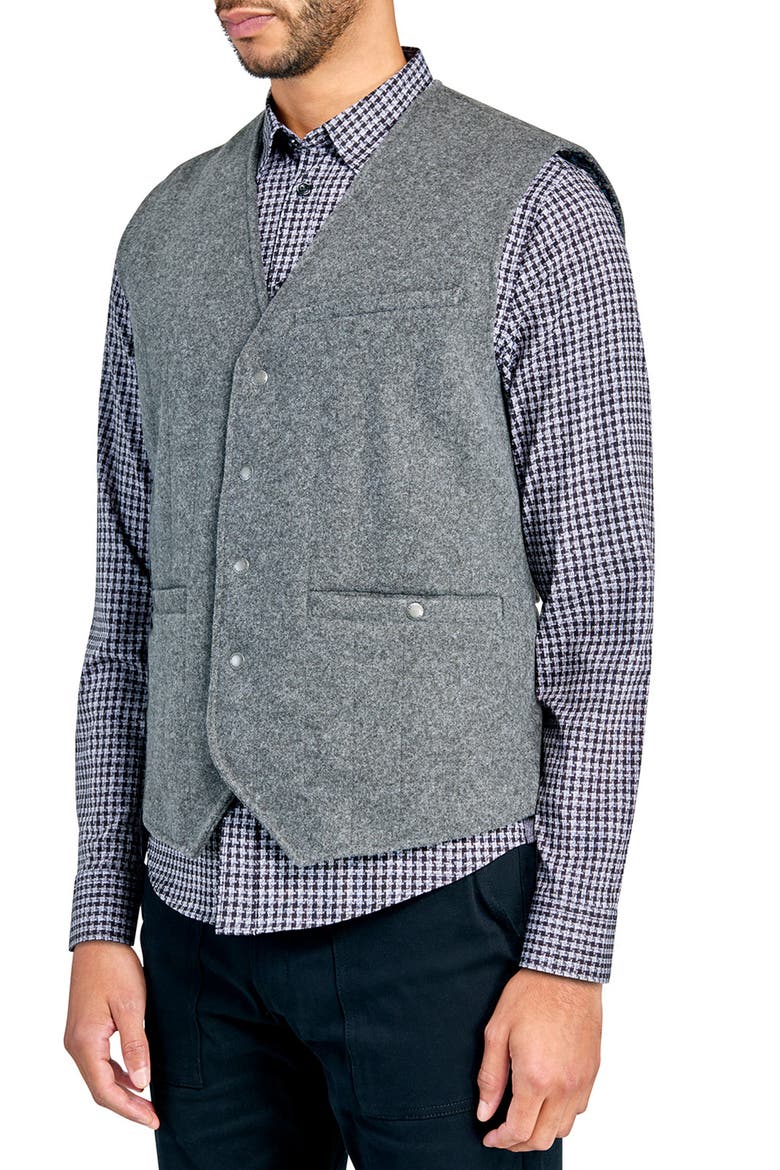 Solid Quilted Vest, Alternate, color, BLACK