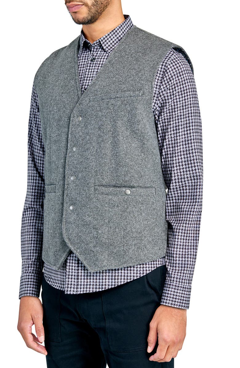 Brooklyn Brigade Slim Fit Solid Quilted Vest, Alternate, color, Black