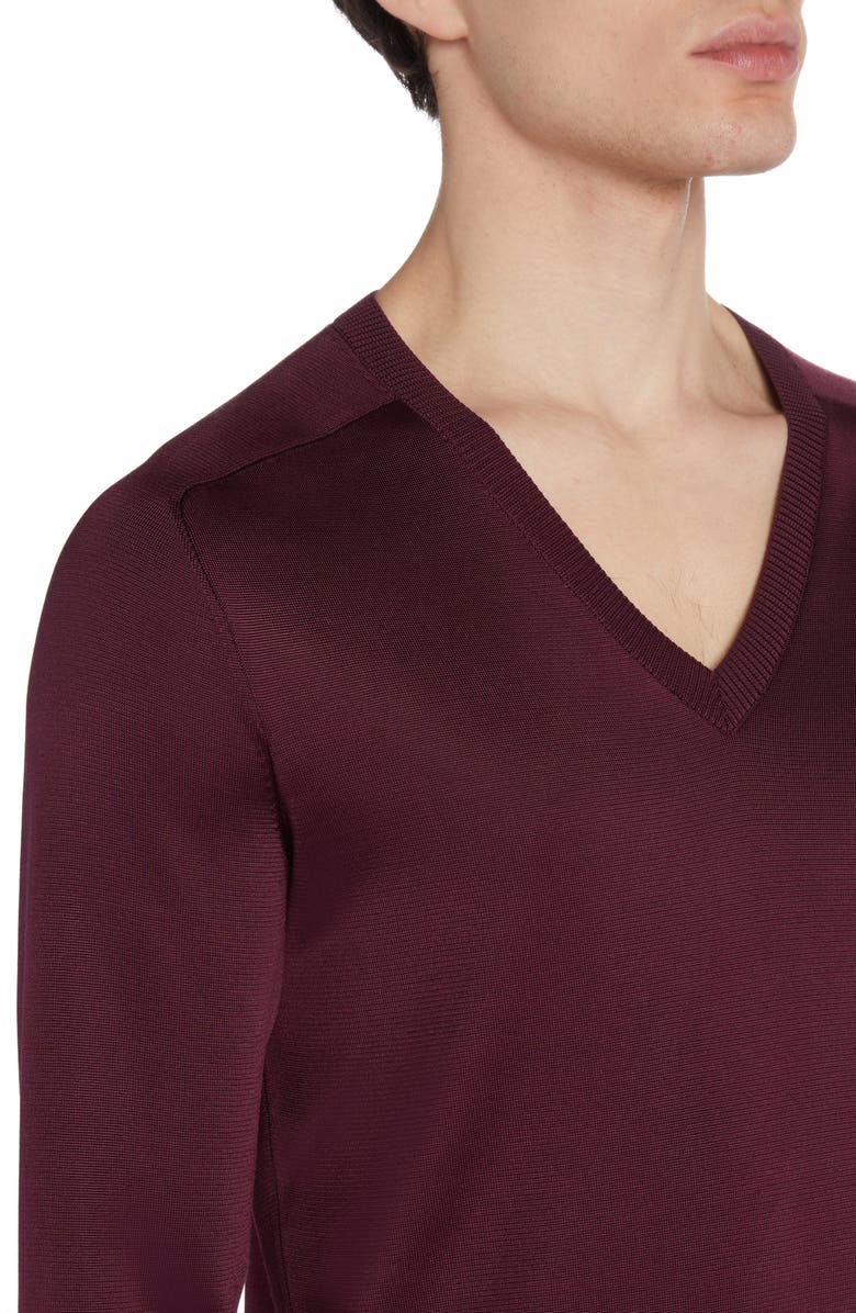 TOM FORD V-Neck Double Face Silk Blend Sweater, Alternate, color,
