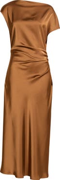 Sam Edelman Satin Bateau Neck Maxi Dress