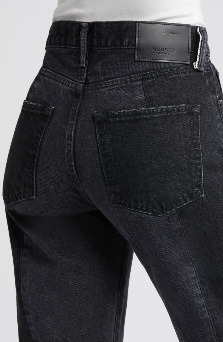 MOUSSY VINTAGE Hearthstone Fray Hem Ankle Jeans, Alternate, color, Black