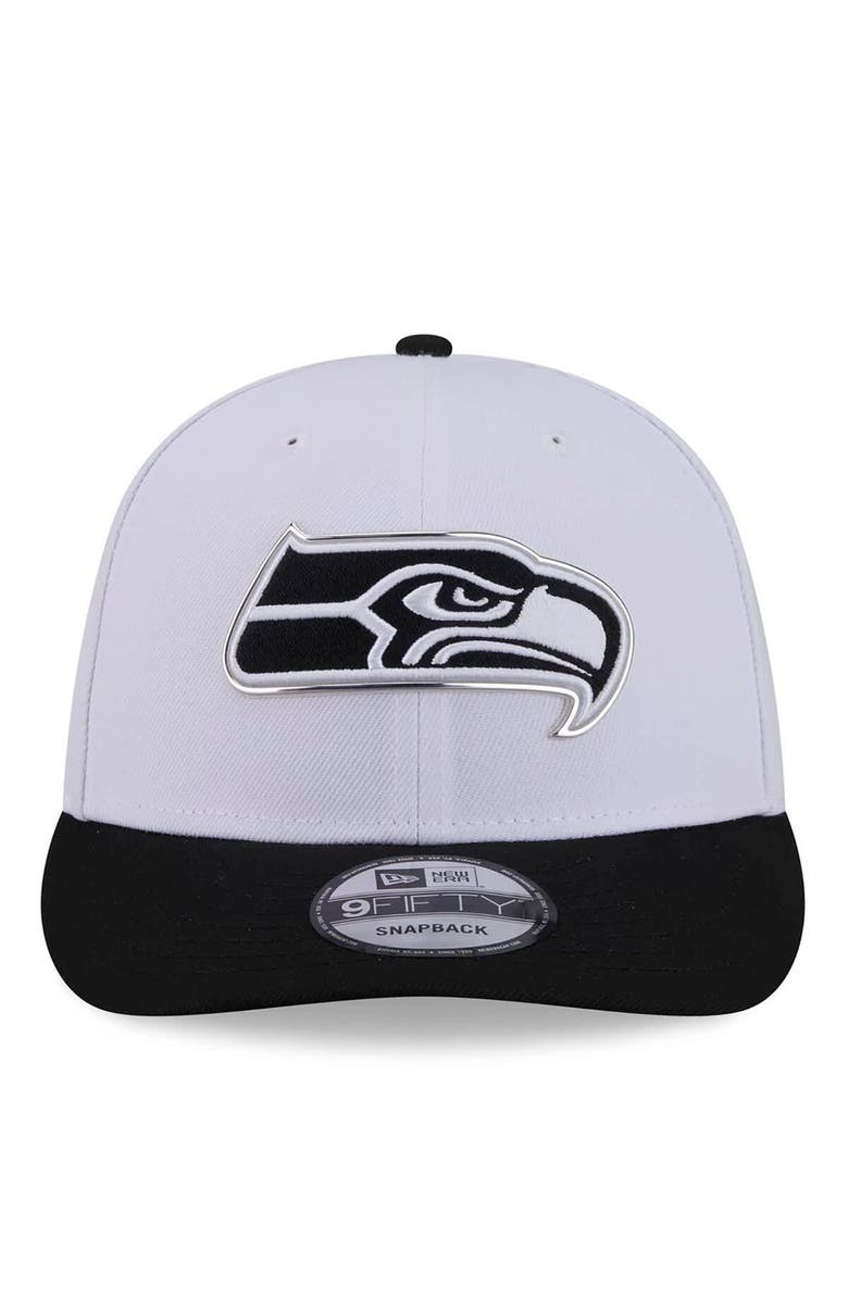 New Era Men's New Era White/Black Seattle Seahawks 2026 NFL Draft Pre-Curved 9FIFTY Snapback Hat, Alternate, color, White