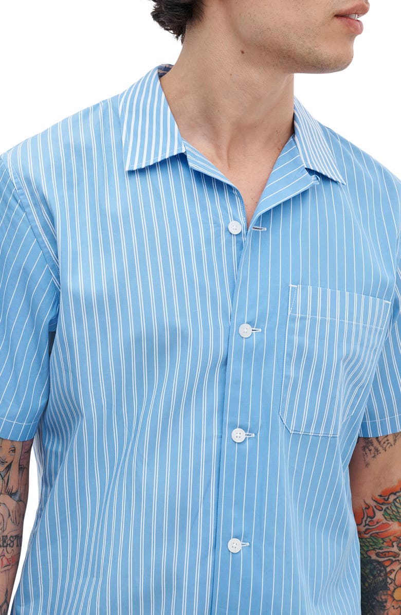 rag & bone Avery Stripe Camp Shirt, Alternate, color, Blue Multi Stripe