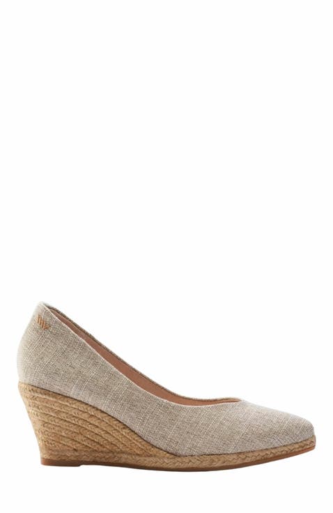 Roses Canvas V Cut Espadrille Wedges