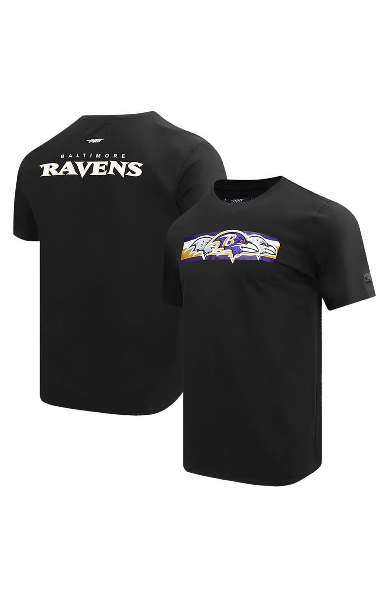 PRO STANDARD Men's Pro Standard Black Baltimore Ravens Retro Striper T-Shirt, Main, color, Black