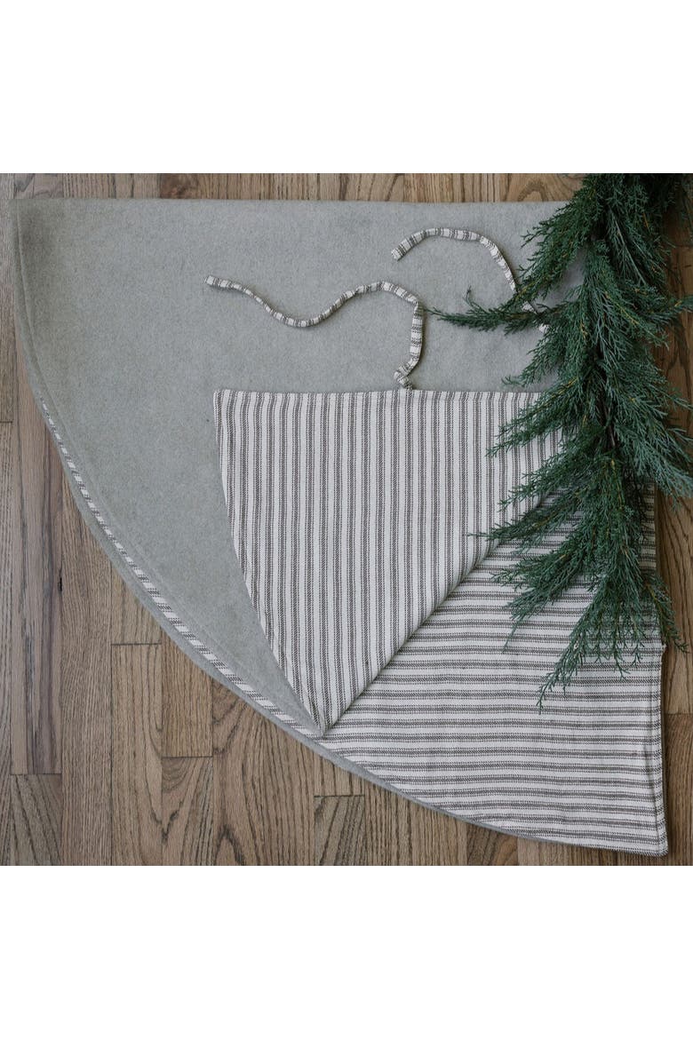 Ticking Stripe Reversible Tree Skirt, Main, color, Earth tones