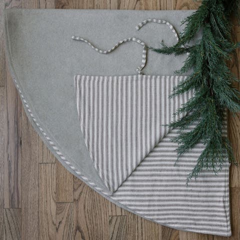 Ticking Stripe Reversible Tree Skirt