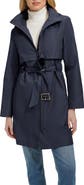 Cole Haan Belted Travel Packable Hooded Rain Jacket