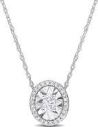 DELMAR Oval & Round Diamond Pendant Necklace - 0.25ct.