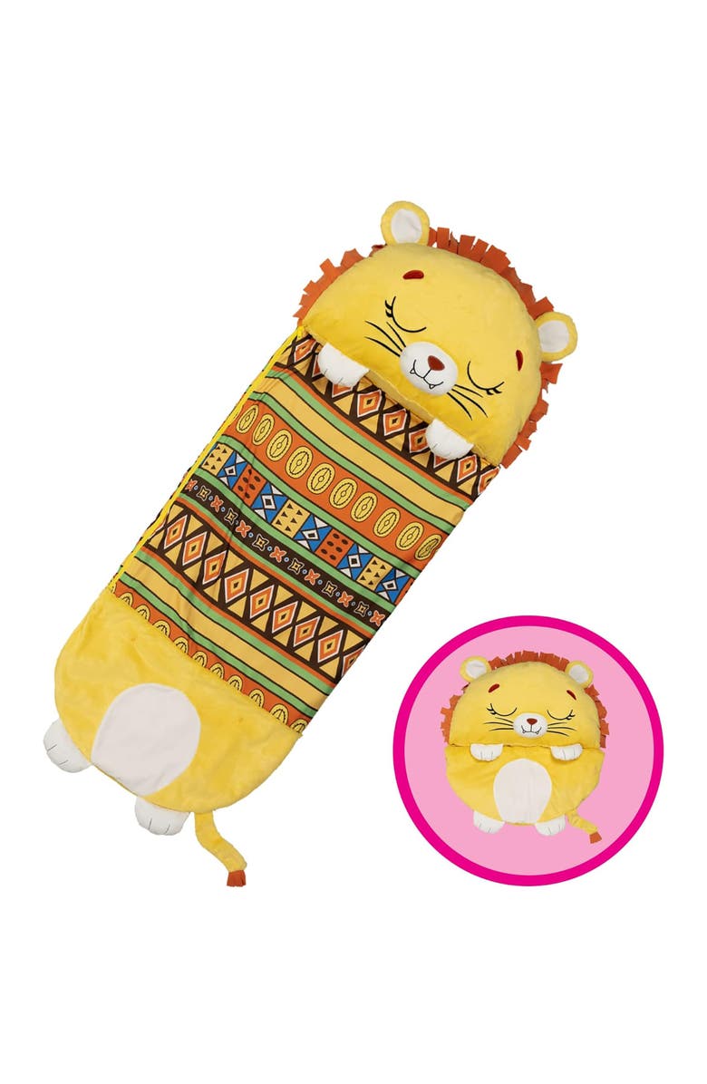 Happy Nappers Pillow & Sleepy Sack, Large Lion Lex, 66 Inch x 30 Inch, Alternate, color, Yellow