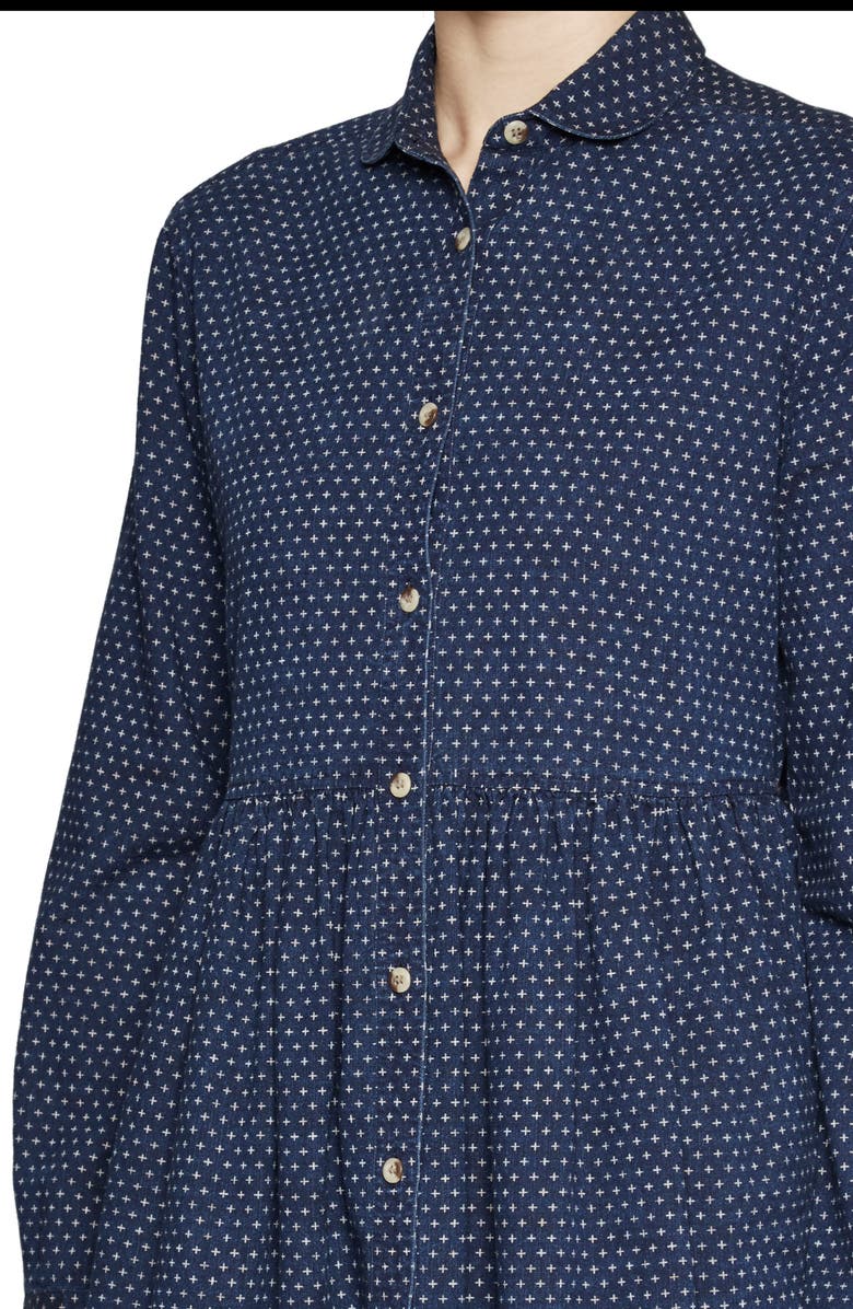 French Connection Indigo Cross Denim Shirtdress, Alternate, color,